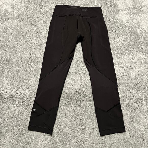 Lululemon Leggings Womens 4 Pace Rival Black Crop Pants Pockets X10416 22” - Picture 5 of 9